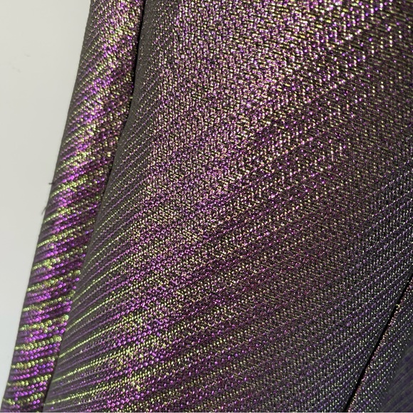 Trina Turk Metallic Shimmer Sleeveless Mock Turtleneck Dress SZ M - Picture 4 of 8